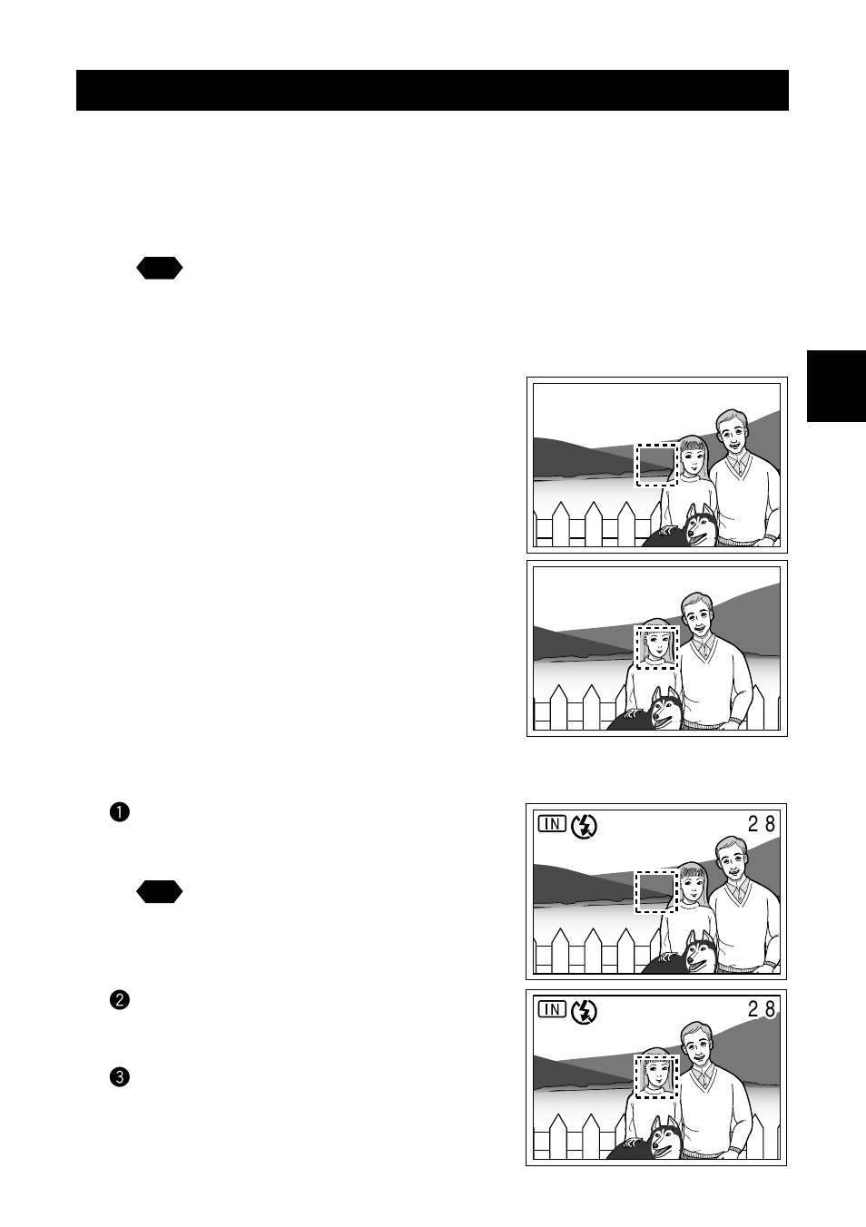 Focus lock shooting, When to use the focus lock, How to use the focus lock | Ricoh RDC-7 User Manual | Page 63 / 128