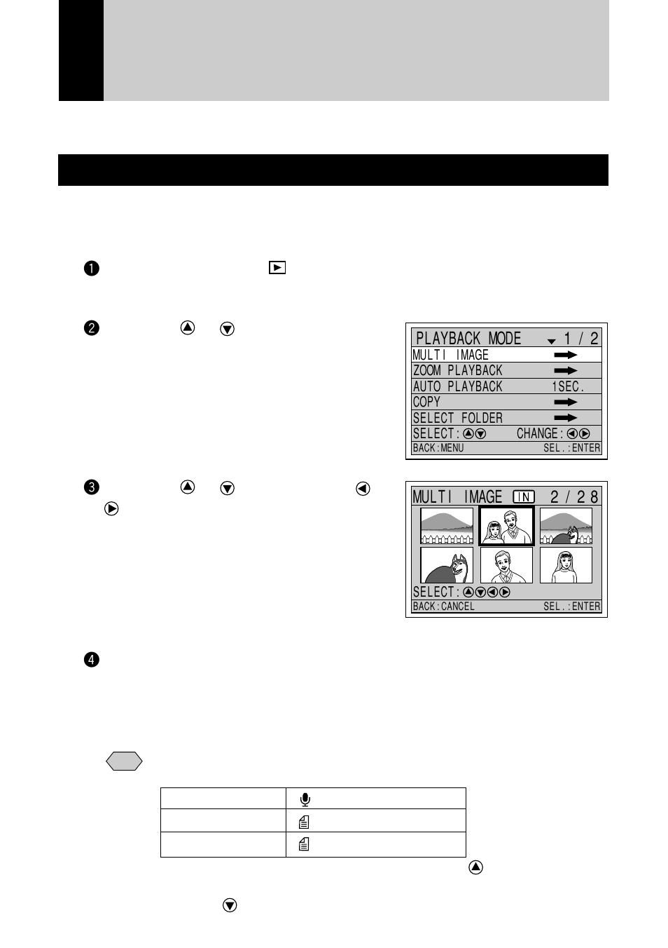 Special playback functions, Multi image playback | Ricoh RDC-7 User Manual | Page 82 / 128