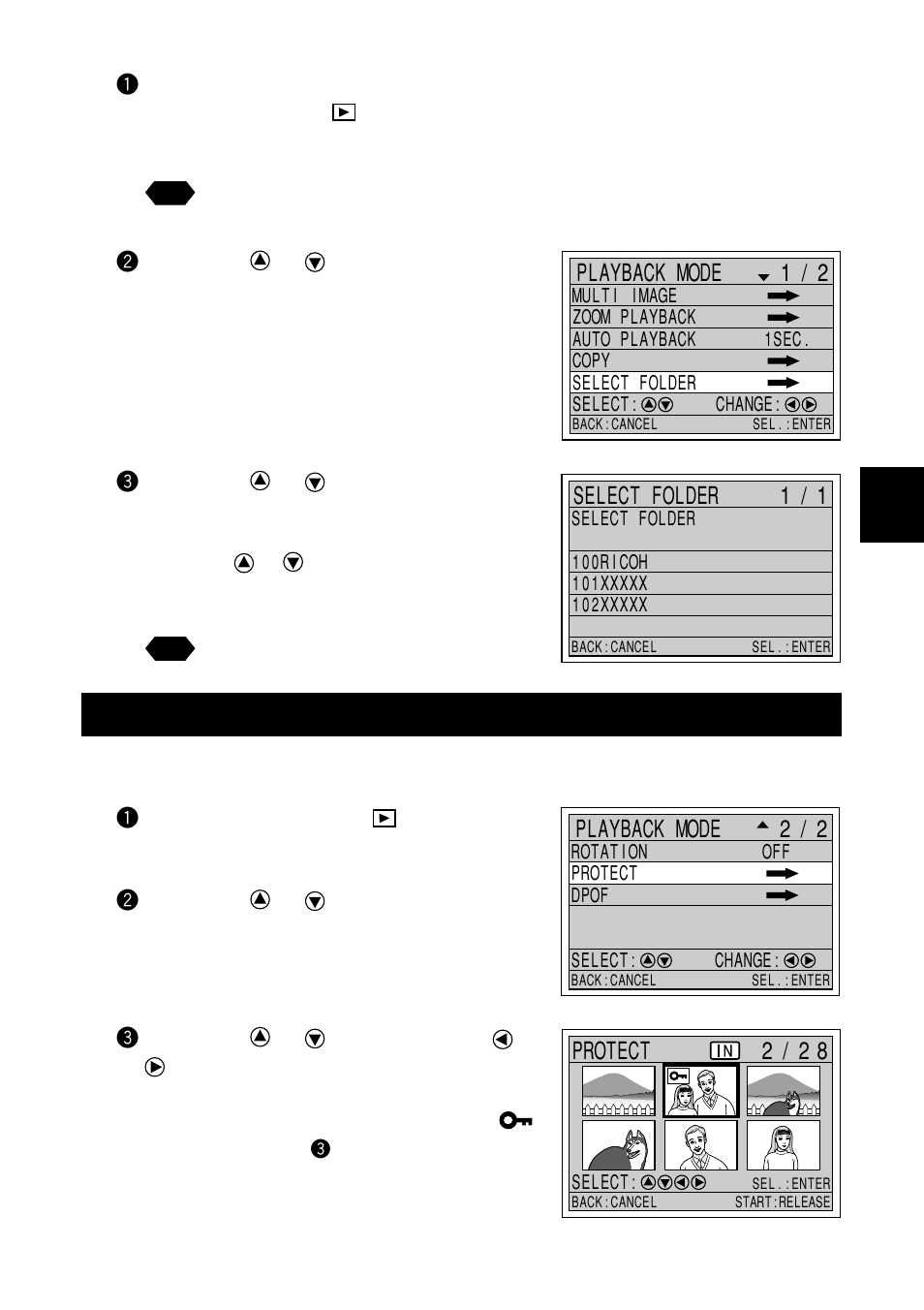 Protecting a file | Ricoh RDC-7 User Manual | Page 87 / 128