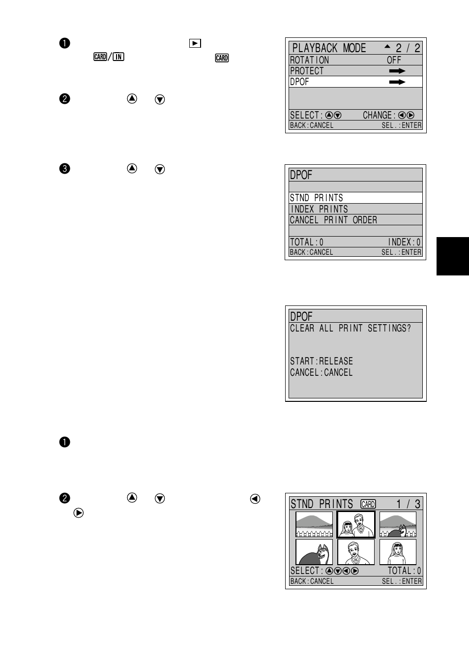 Specifying the number of prints, Playback mode 2/2, Dpof | Dpof stnd prints | Ricoh RDC-7 User Manual | Page 89 / 128