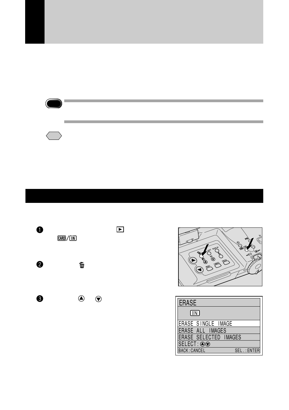 Erasing files, Erase single image | Ricoh RDC-7 User Manual | Page 94 / 128