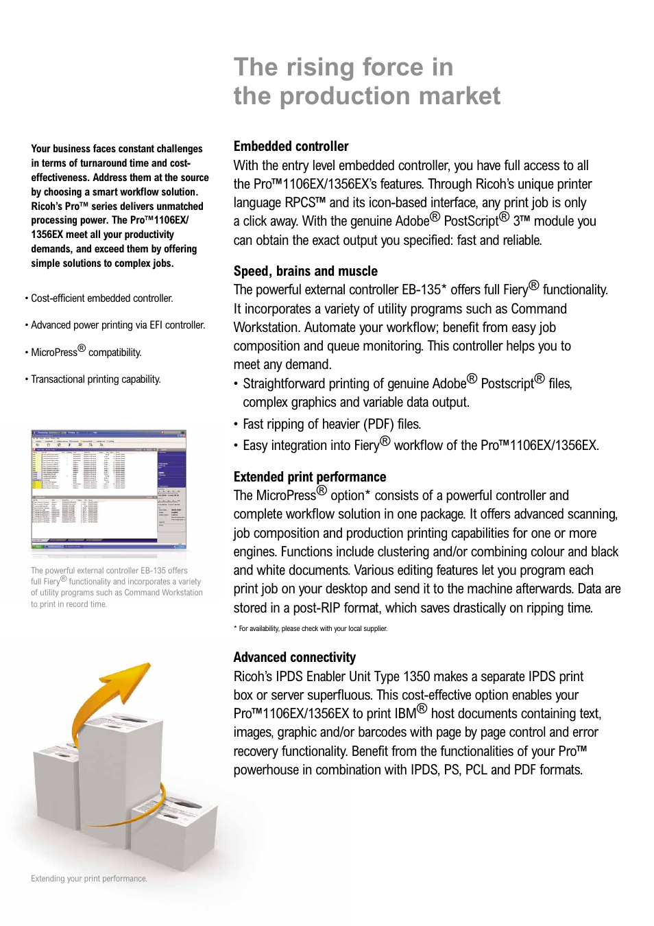 The rising force in the production market | Ricoh PRO 1106EX User Manual | Page 10 / 12