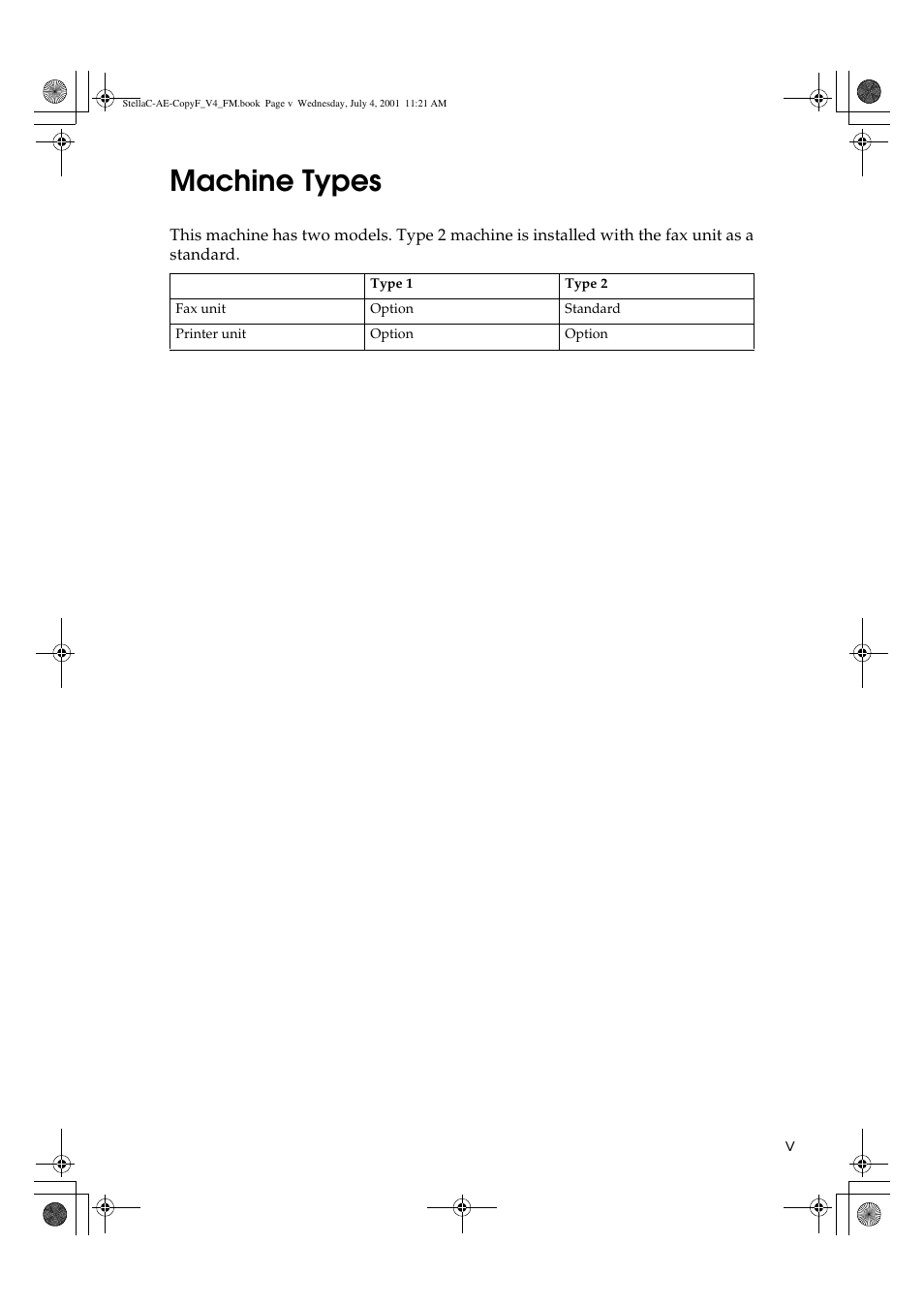 Machine types | Ricoh 1013F User Manual | Page 7 / 86