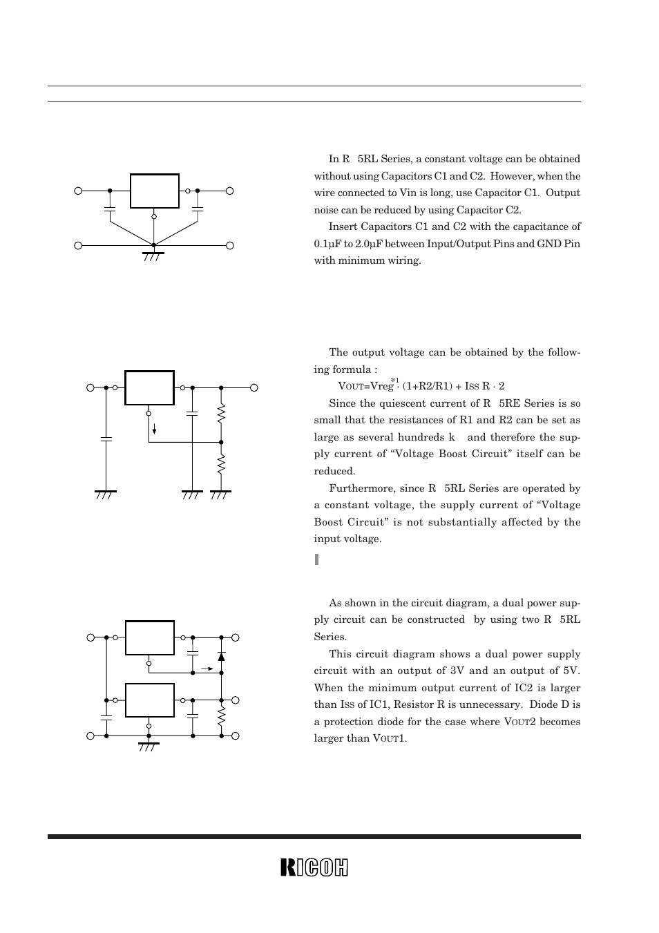 Typical application, Application circuits | Ricoh R5RL User Manual | Page 19 / 23