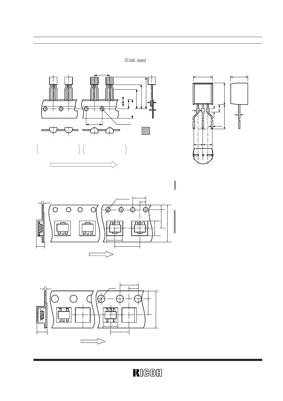 Taping specifications, Unit: mm) · to-92, Rf rr | Ricoh R5RL User Manual | Page 22 / 23