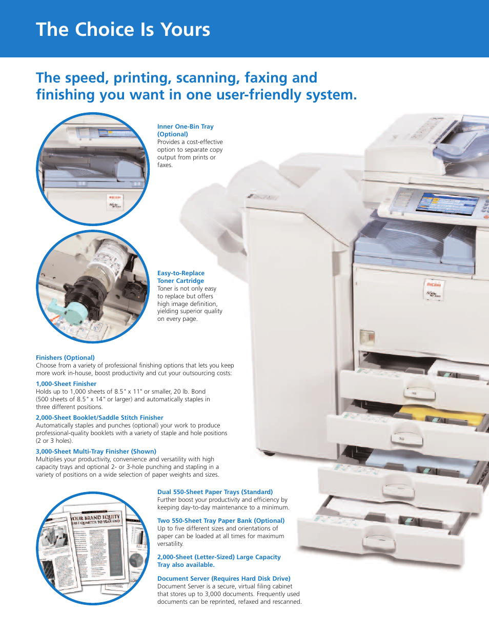 The choice is yours | Ricoh Aficio MP 5000 User Manual | Page 6 / 8
