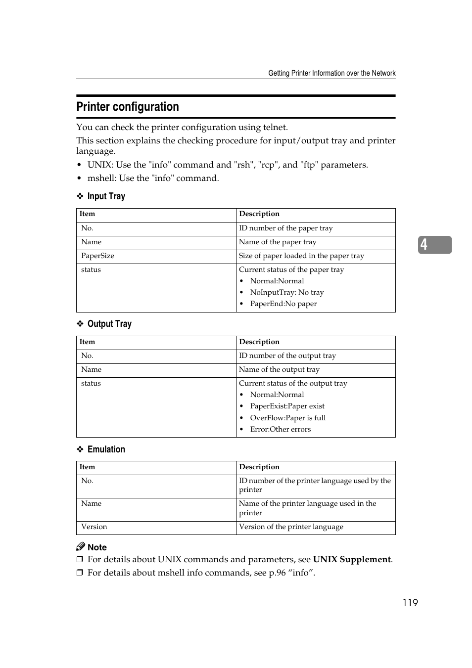 Printer configuration | Ricoh Network Guide User Manual | Page 125 / 158