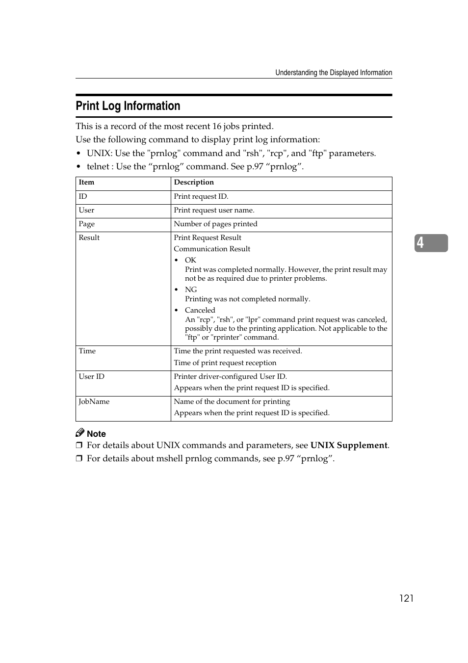 Print log information | Ricoh Network Guide User Manual | Page 127 / 158