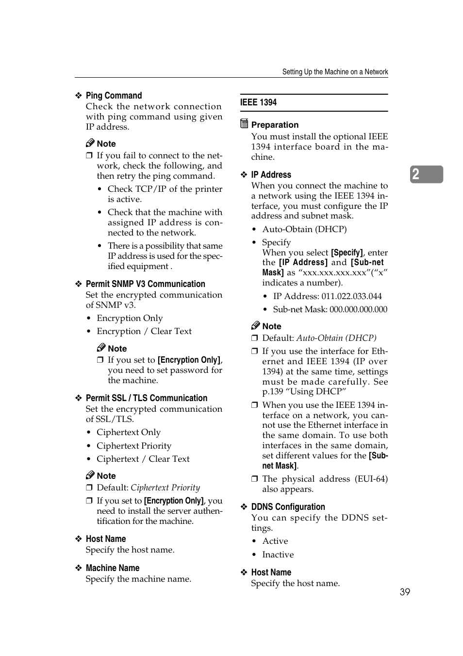 Ieee 1394, P.39 “ieee 1394 | Ricoh Network Guide User Manual | Page 45 / 158
