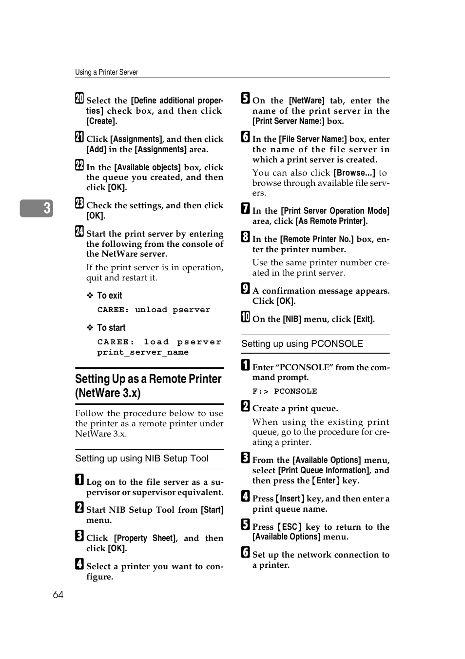 Setting up as a remote printer (netware 3.x) | Ricoh Network Guide User Manual | Page 70 / 158