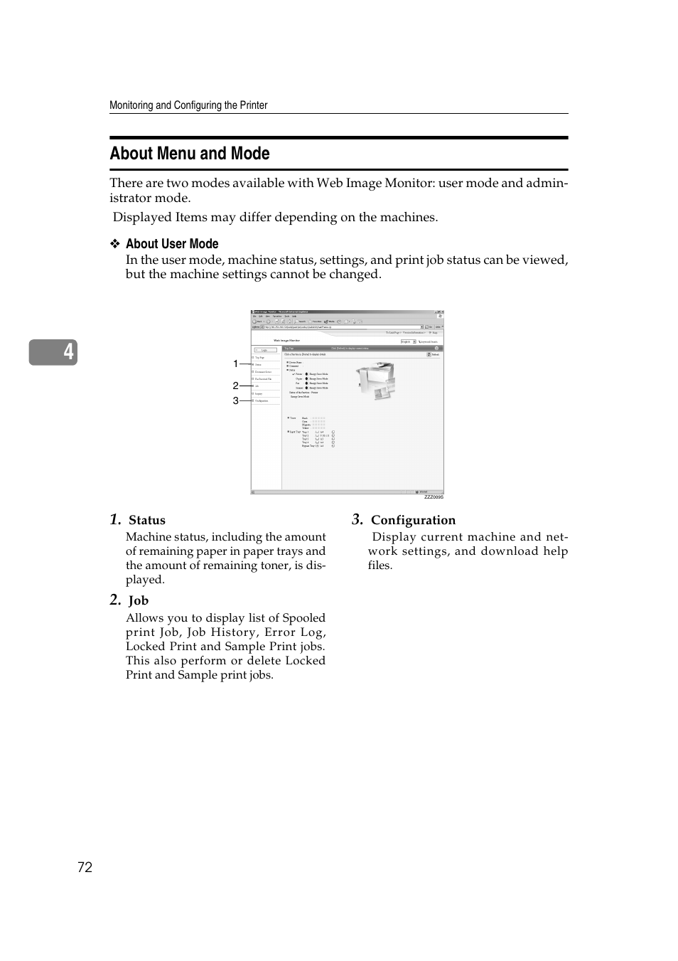 About menu and mode | Ricoh Network Guide User Manual | Page 78 / 158