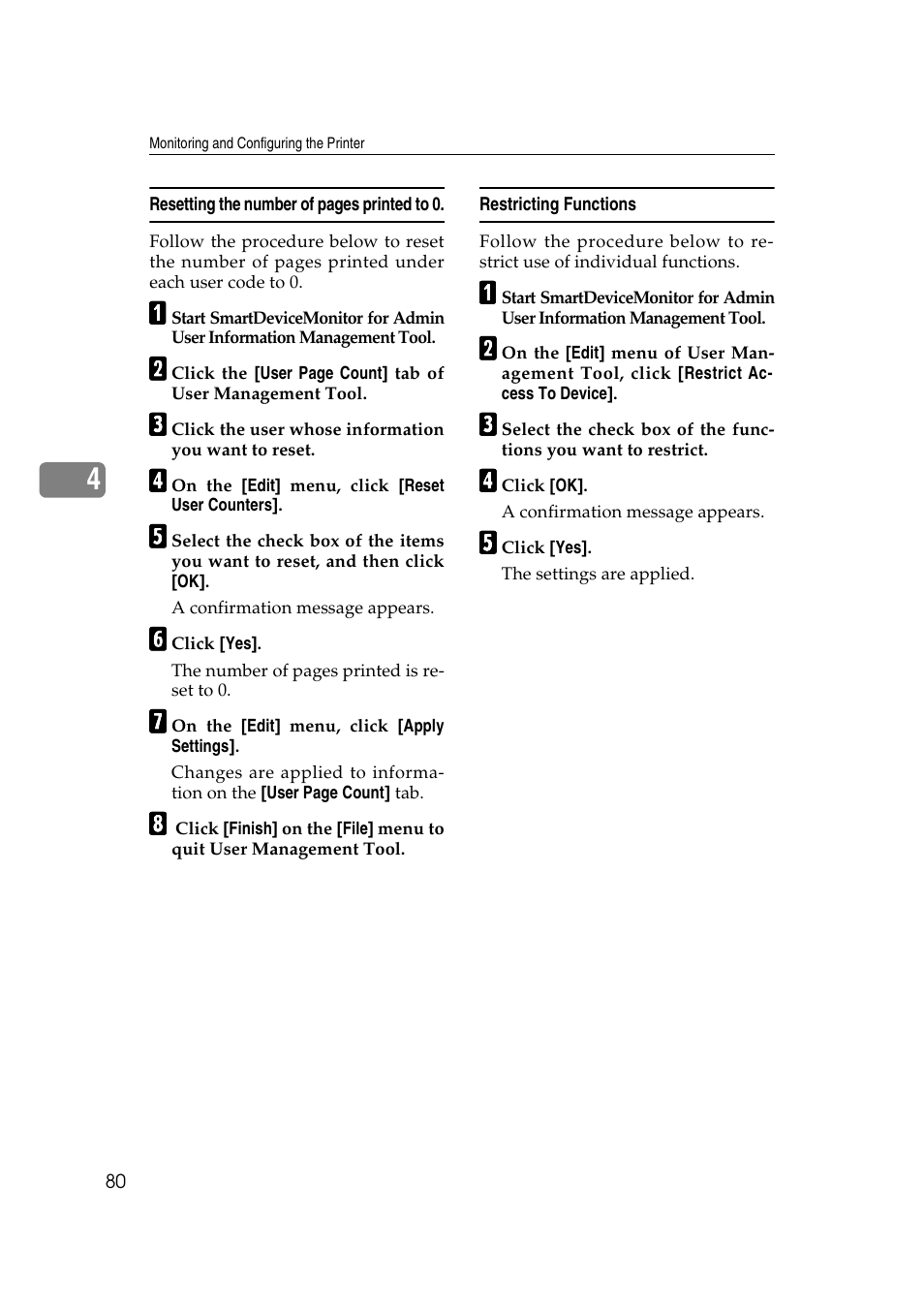 Restricting functions | Ricoh Network Guide User Manual | Page 86 / 158