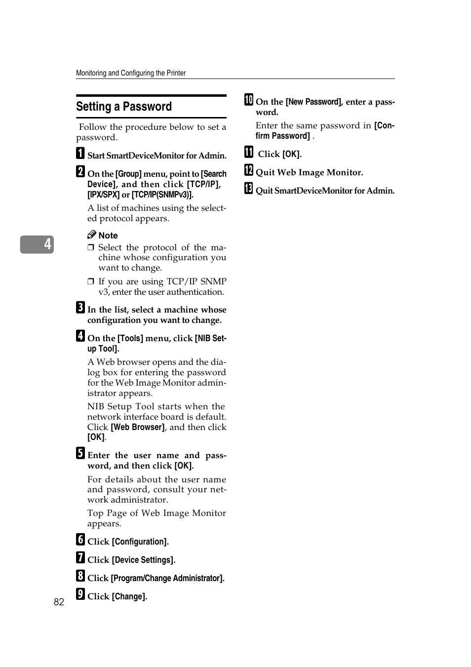 Setting a password | Ricoh Network Guide User Manual | Page 88 / 158