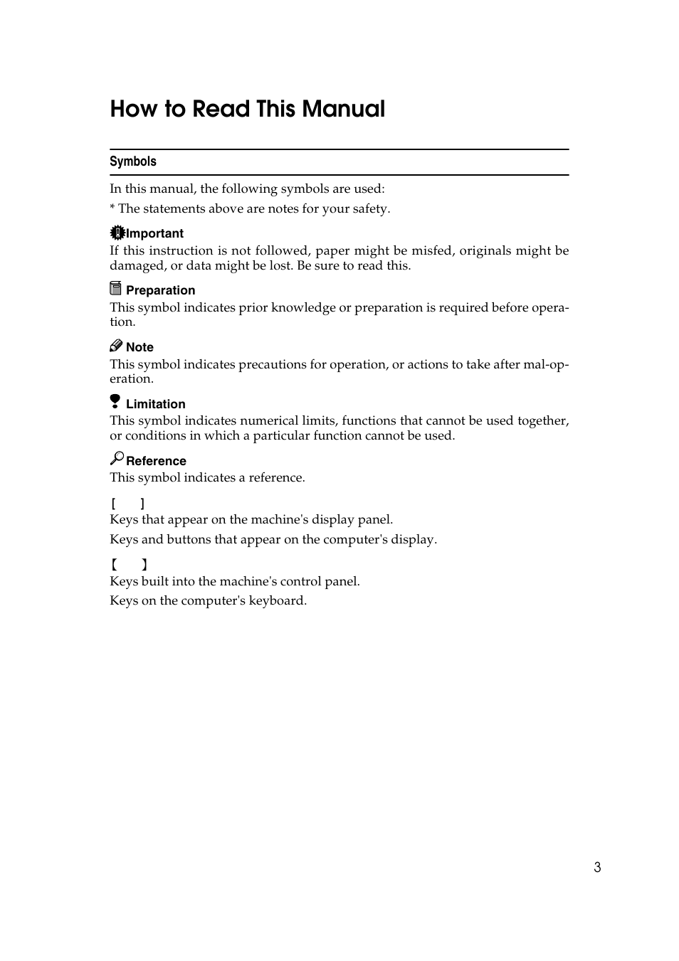 How to read this manual, Symbols | Ricoh Network Guide User Manual | Page 9 / 158