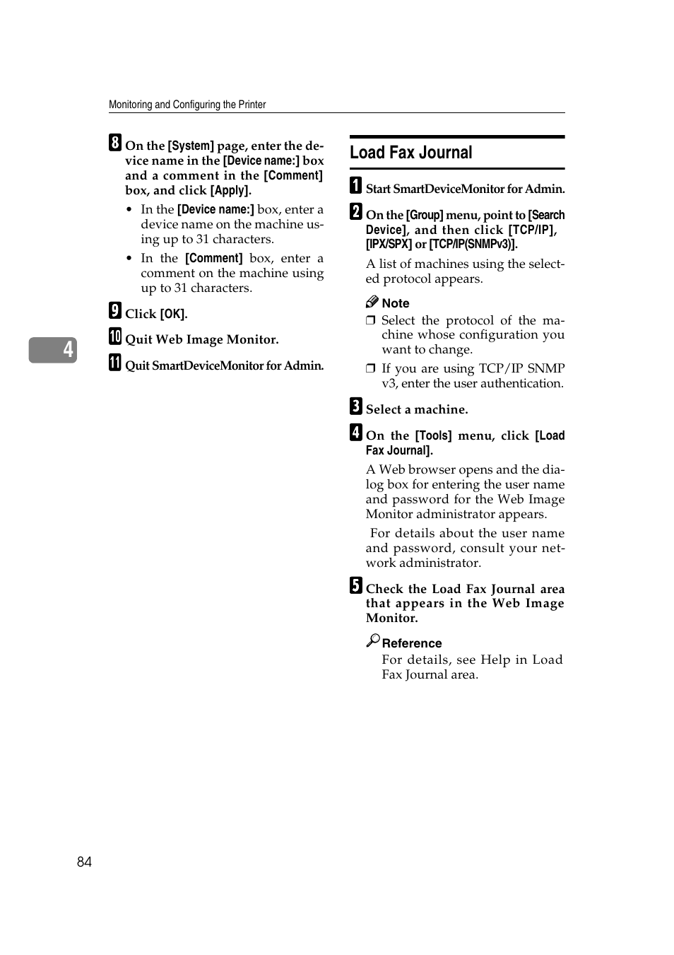 Load fax journal | Ricoh Network Guide User Manual | Page 90 / 158