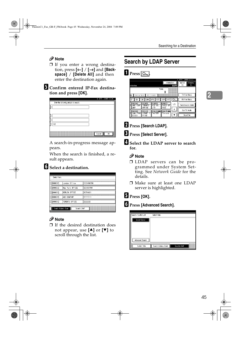Search by ldap server | Ricoh 3232 User Manual | Page 53 / 108