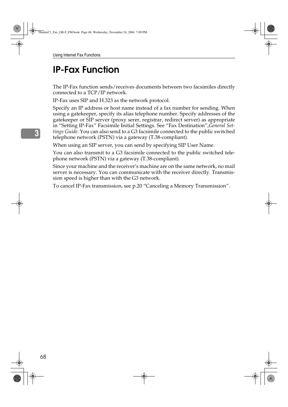 3ip-fax function | Ricoh 3232 User Manual | Page 76 / 108