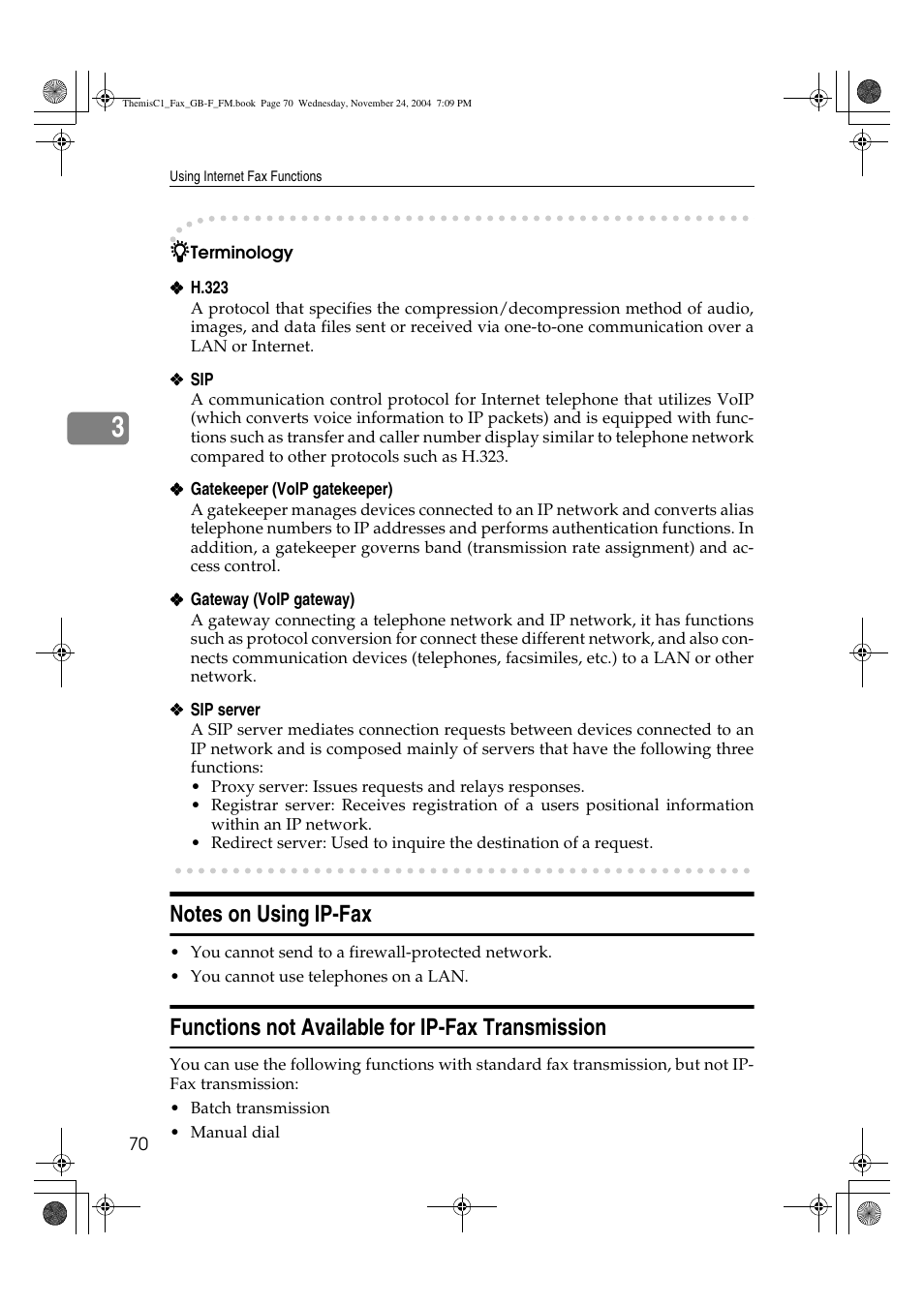 Functions not available for ip-fax transmission | Ricoh 3232 User Manual | Page 78 / 108