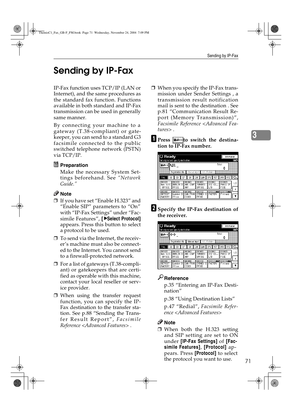 3sending by ip-fax | Ricoh 3232 User Manual | Page 79 / 108