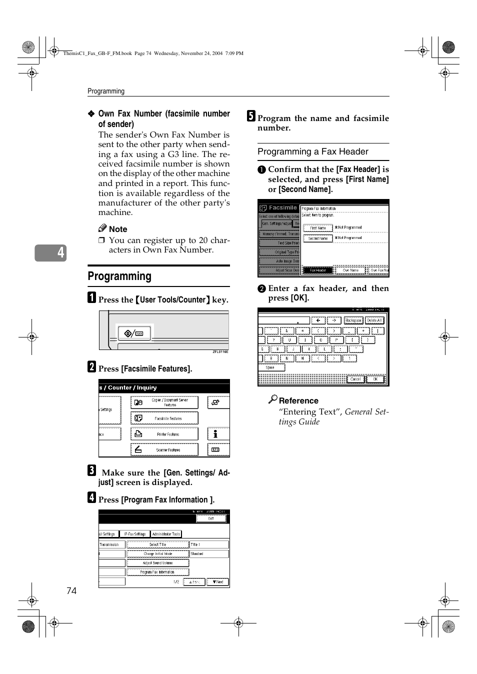 Programming | Ricoh 3232 User Manual | Page 82 / 108