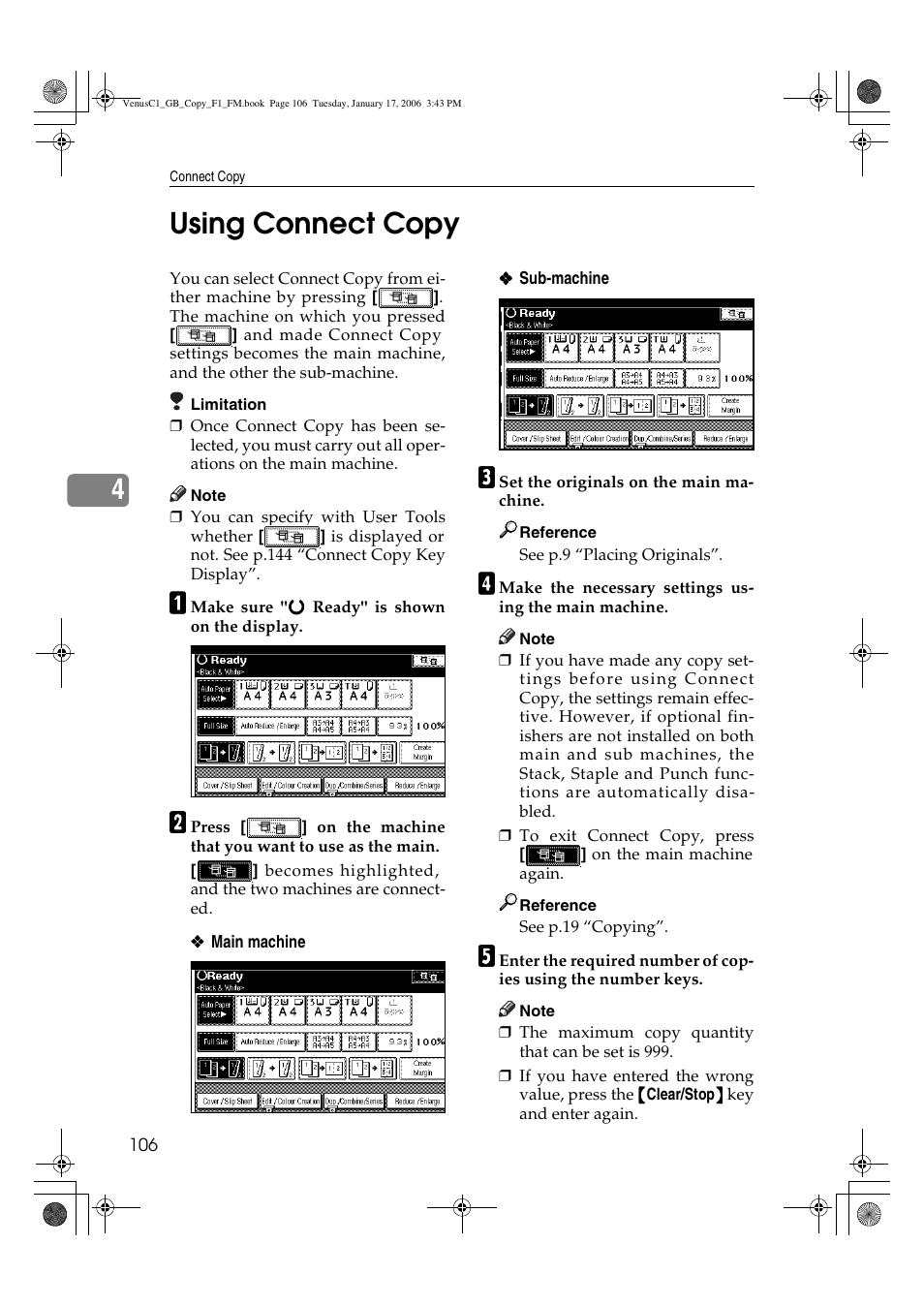 4using connect copy | Ricoh Aficio 3260C User Manual | Page 120 / 196