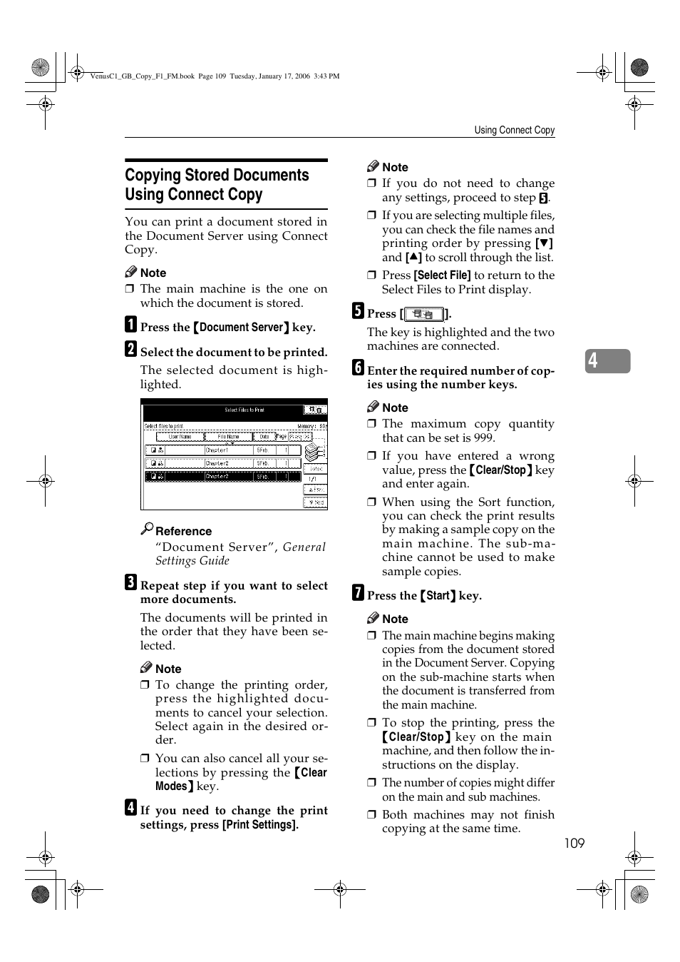 Copying stored documents using connect copy | Ricoh Aficio 3260C User Manual | Page 123 / 196