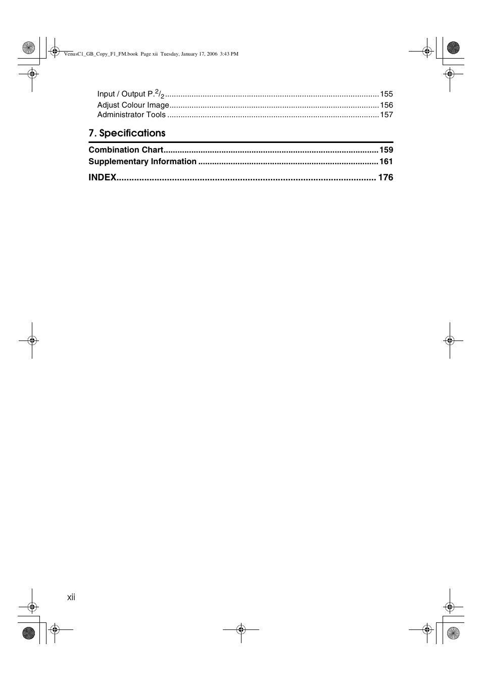Specifications | Ricoh Aficio 3260C User Manual | Page 14 / 196