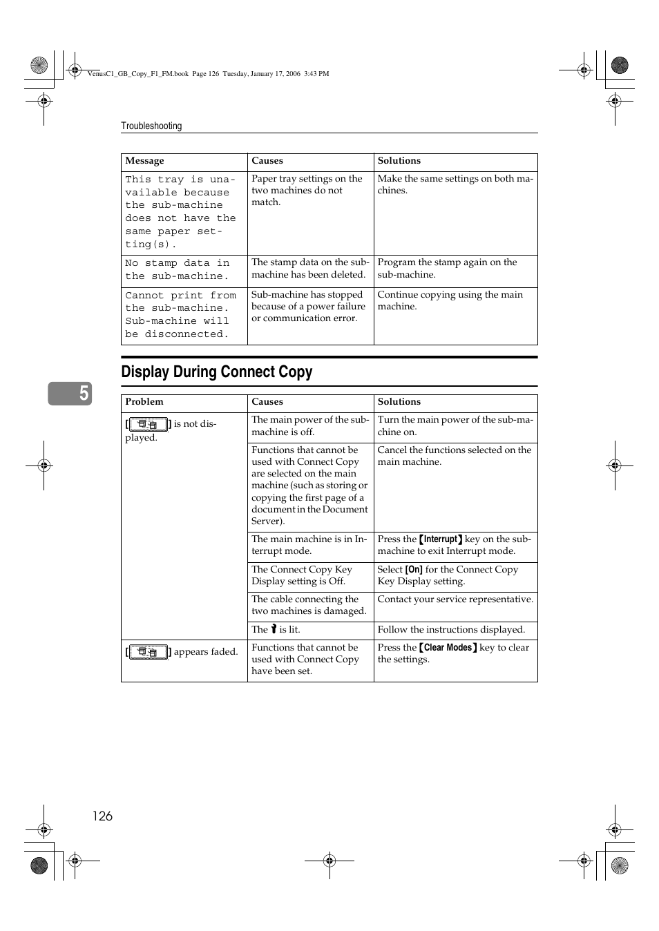 Display during connect copy | Ricoh Aficio 3260C User Manual | Page 140 / 196