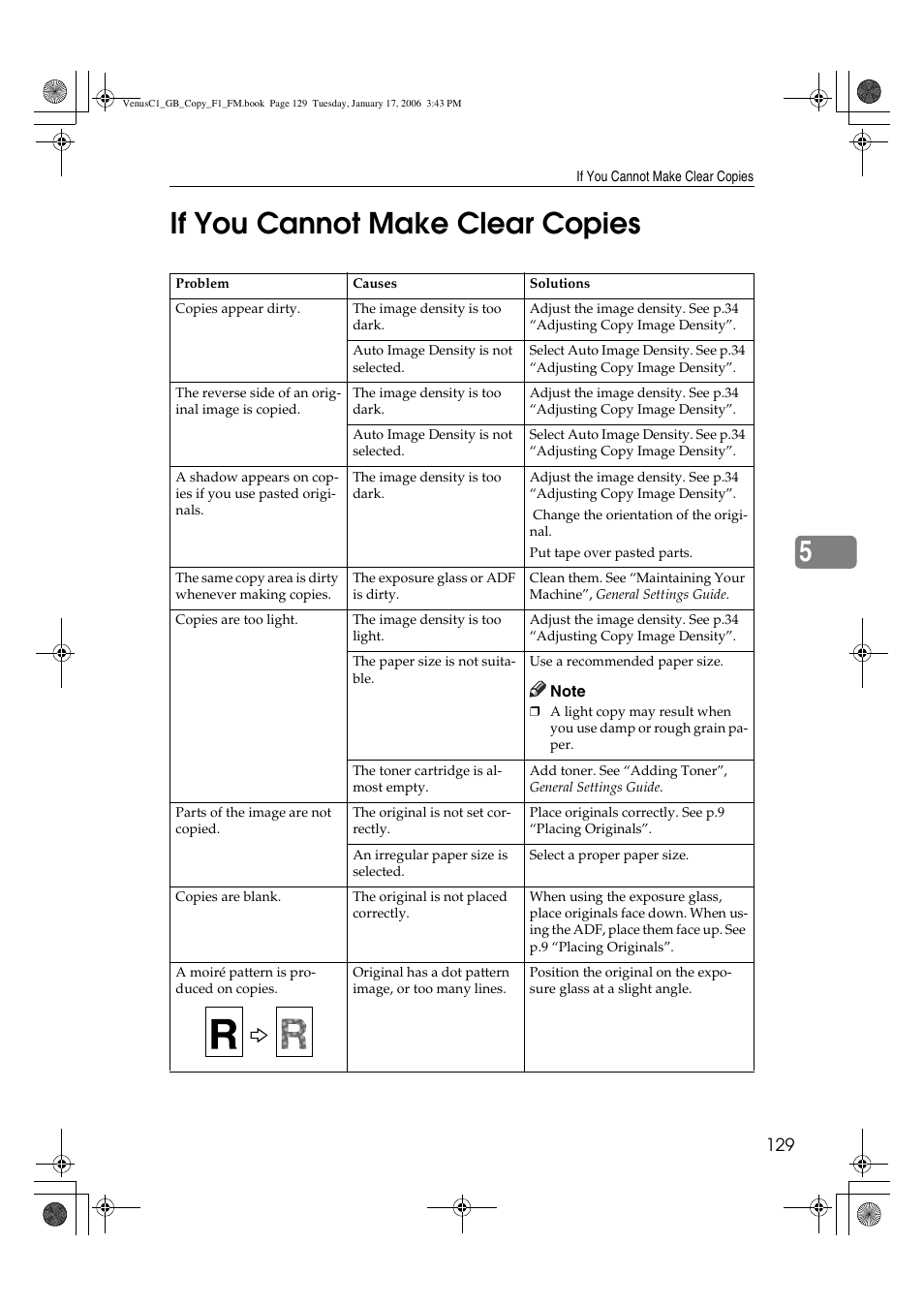 5if you cannot make clear copies | Ricoh Aficio 3260C User Manual | Page 143 / 196
