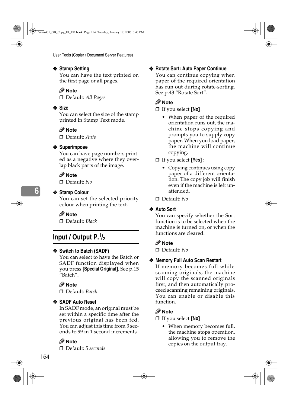 Input / output p | Ricoh Aficio 3260C User Manual | Page 168 / 196