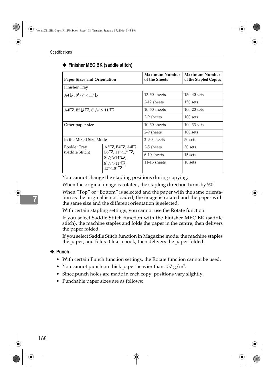 Ricoh Aficio 3260C User Manual | Page 182 / 196