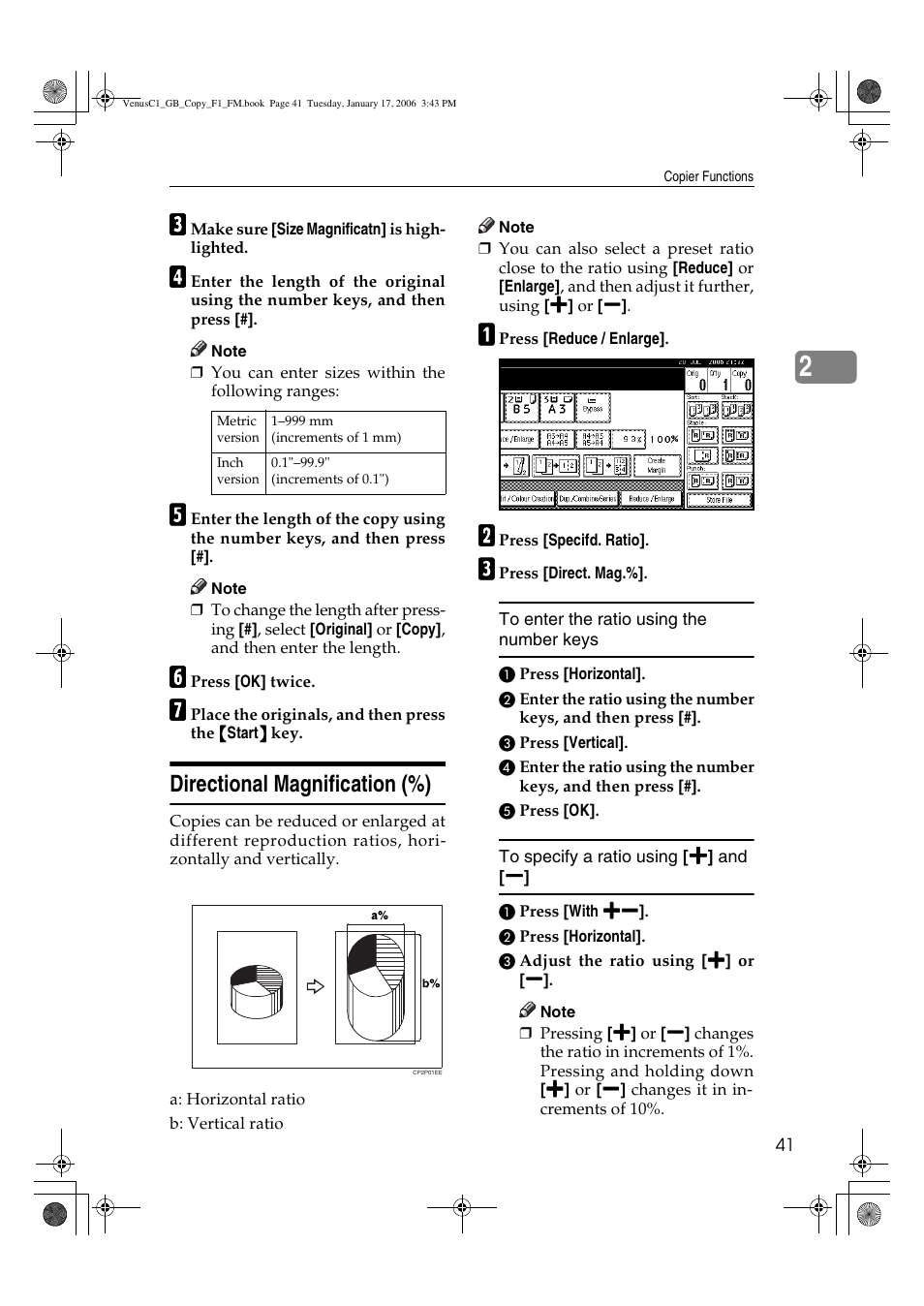 Directional magnification (%) | Ricoh Aficio 3260C User Manual | Page 55 / 196