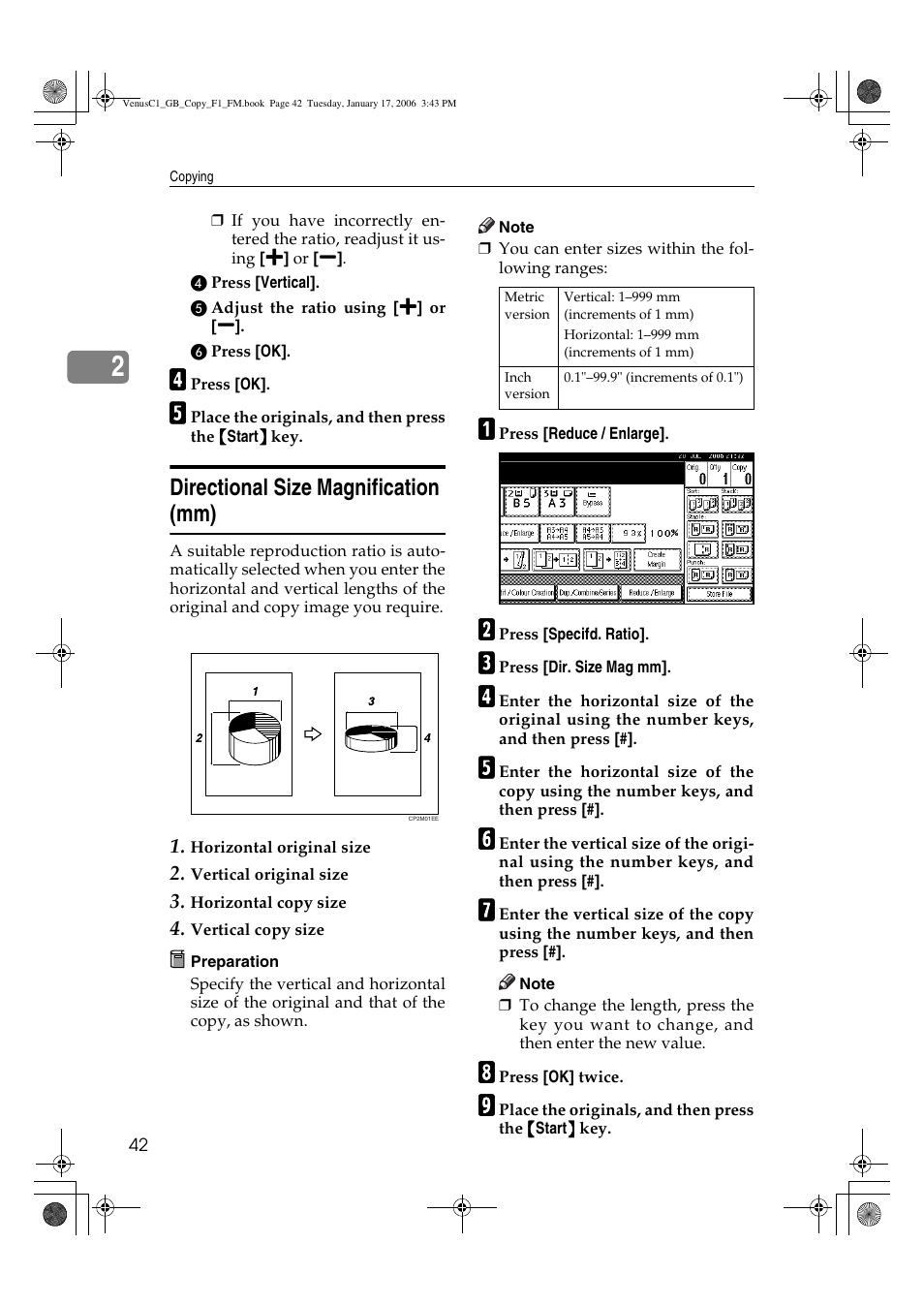 Directional size magnification (mm) | Ricoh Aficio 3260C User Manual | Page 56 / 196