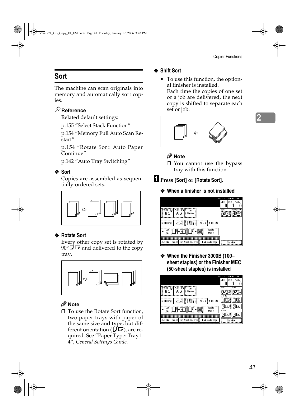 Sort | Ricoh Aficio 3260C User Manual | Page 57 / 196