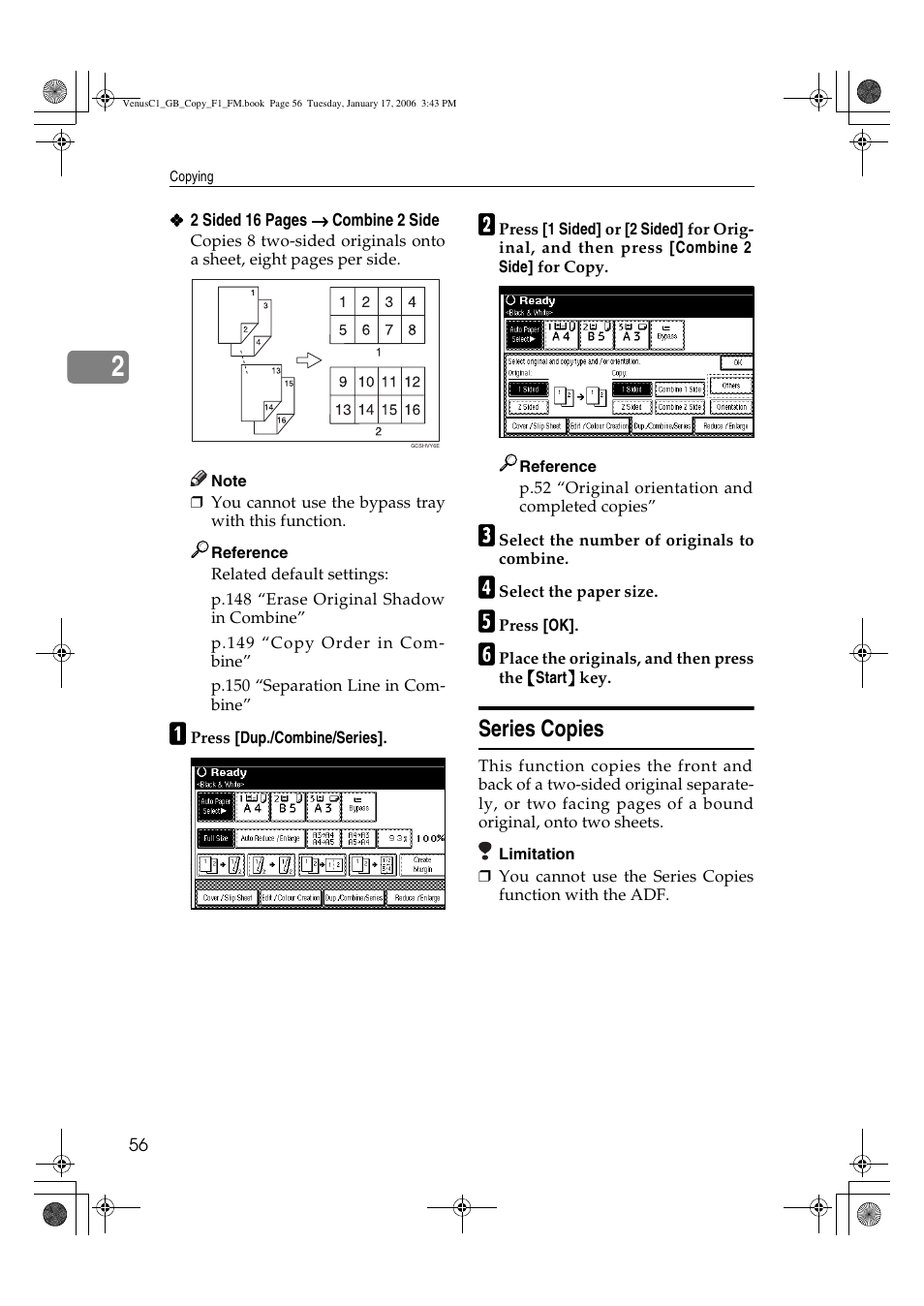 Series copies | Ricoh Aficio 3260C User Manual | Page 70 / 196
