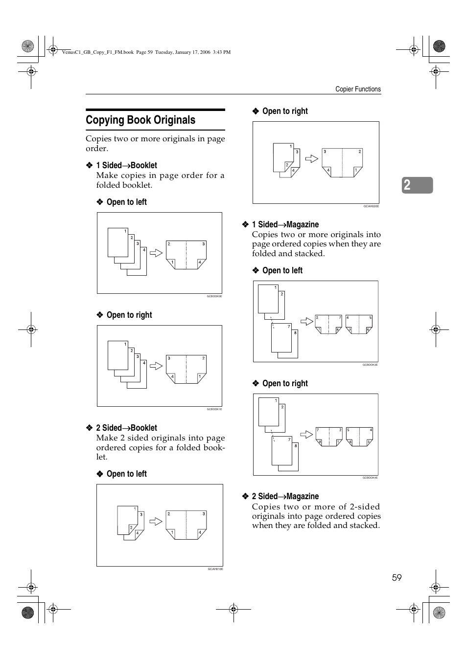 Copying book originals | Ricoh Aficio 3260C User Manual | Page 73 / 196