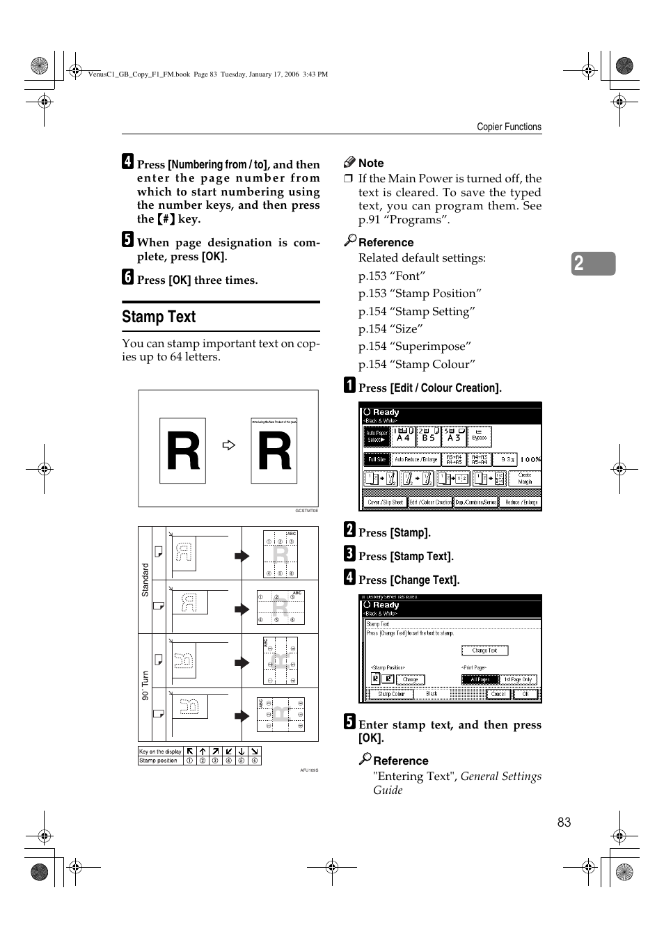 Stamp text | Ricoh Aficio 3260C User Manual | Page 97 / 196