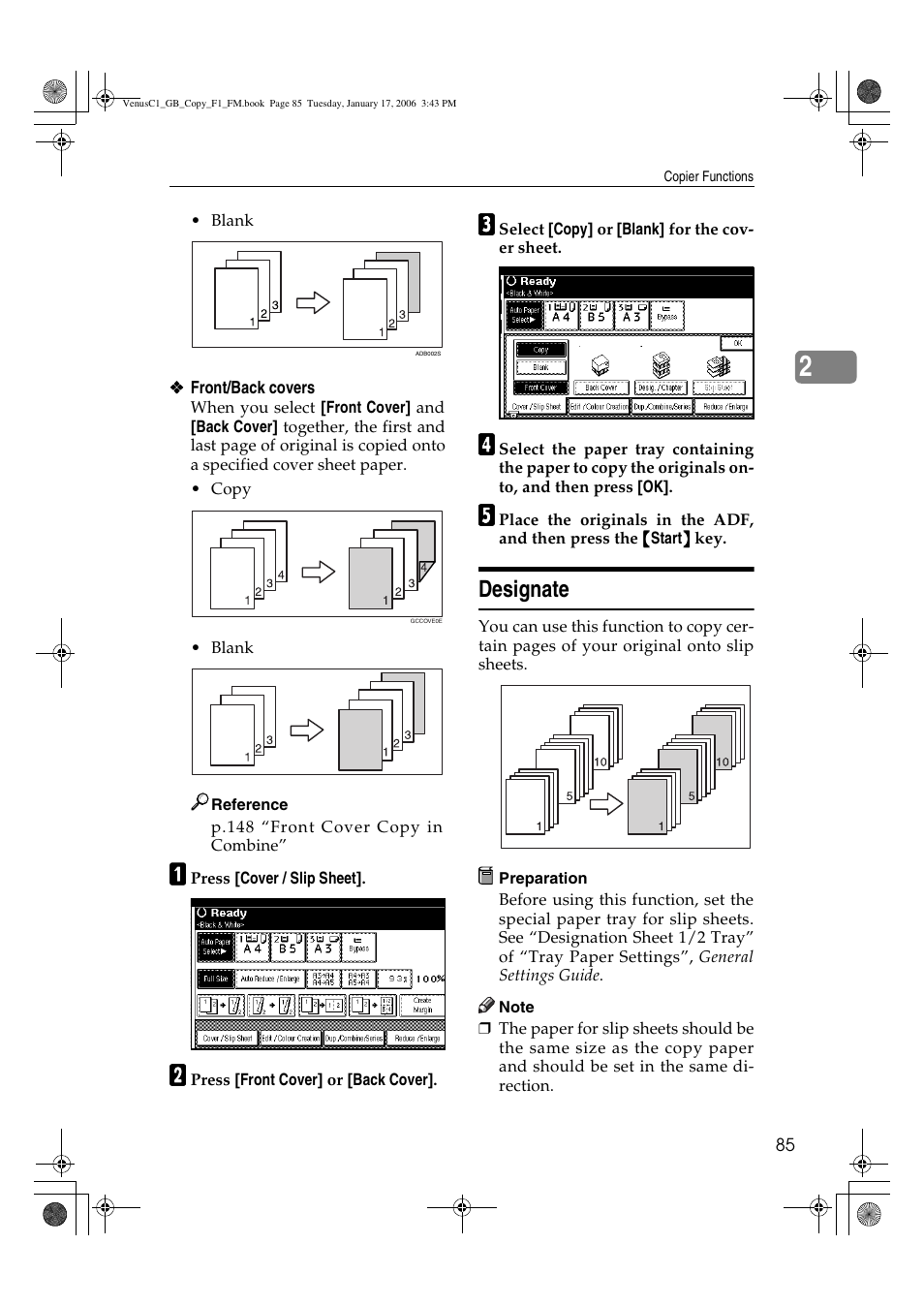 Designate | Ricoh Aficio 3260C User Manual | Page 99 / 196