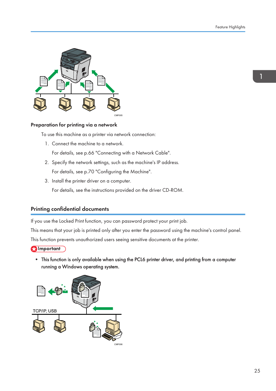 Printing confidential documents | Ricoh SP3510SF User Manual | Page 27 / 476