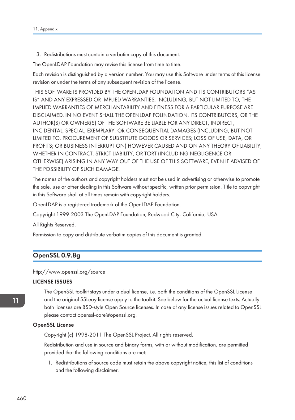 Openssl 0.9.8g | Ricoh SP3510SF User Manual | Page 462 / 476