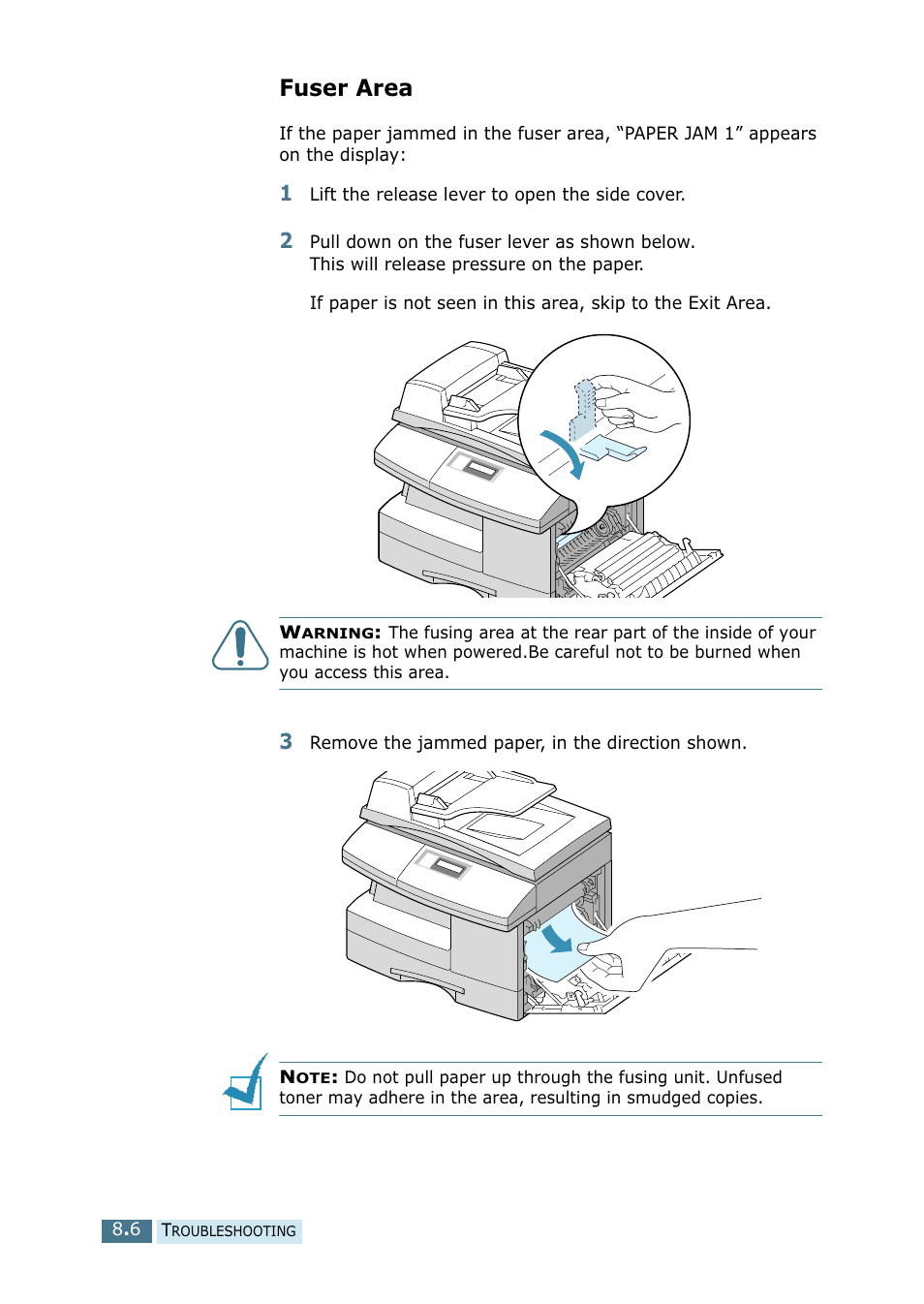 Fuser area | Ricoh 4016 Series User Manual | Page 103 / 192