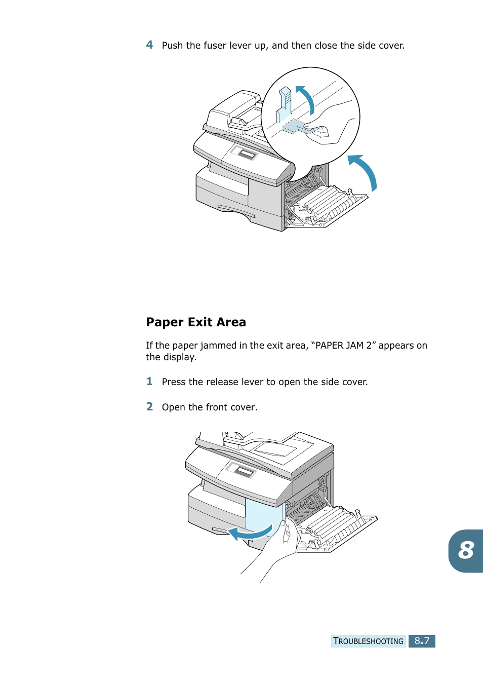 Paper exit area | Ricoh 4016 Series User Manual | Page 104 / 192