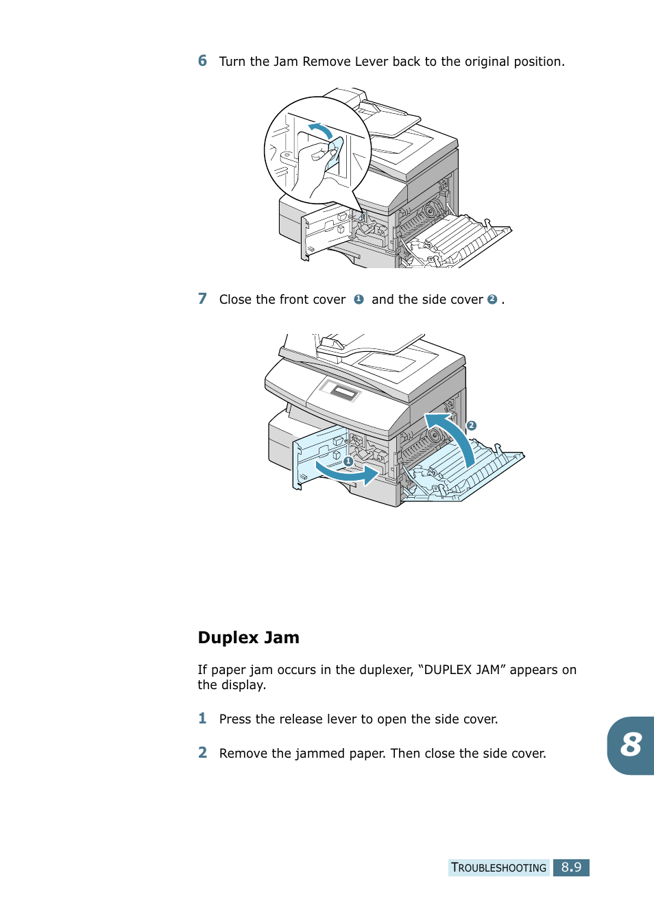 Duplex jam | Ricoh 4016 Series User Manual | Page 106 / 192