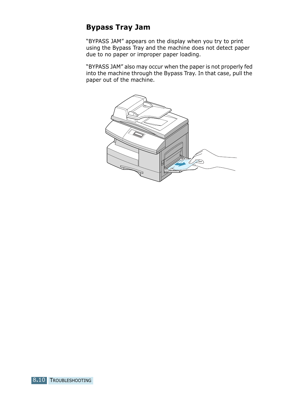 Bypass tray jam | Ricoh 4016 Series User Manual | Page 107 / 192