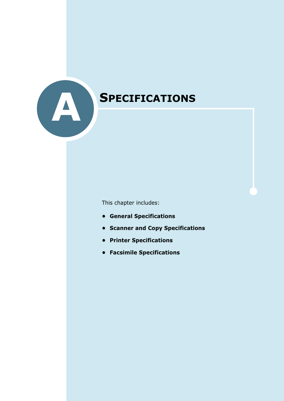 Specifications, Chapter a | Ricoh 4016 Series User Manual | Page 118 / 192