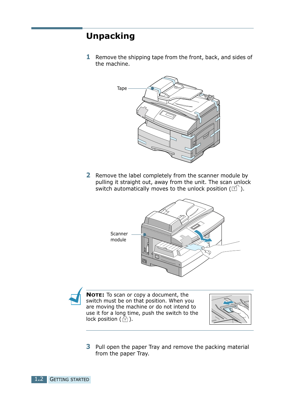 Unpacking | Ricoh 4016 Series User Manual | Page 13 / 192