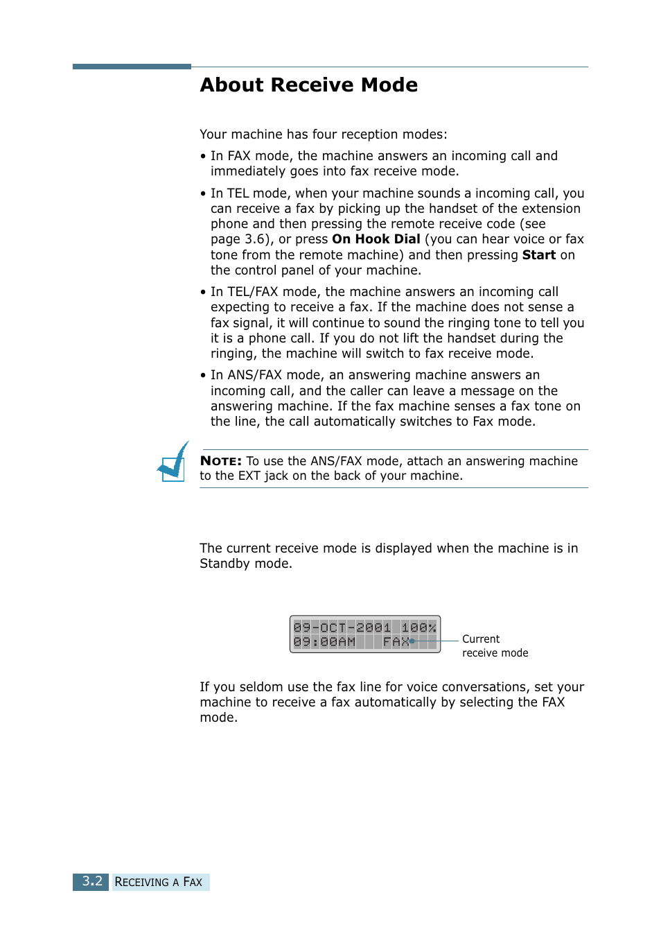 About receive mode | Ricoh 4016 Series User Manual | Page 149 / 192