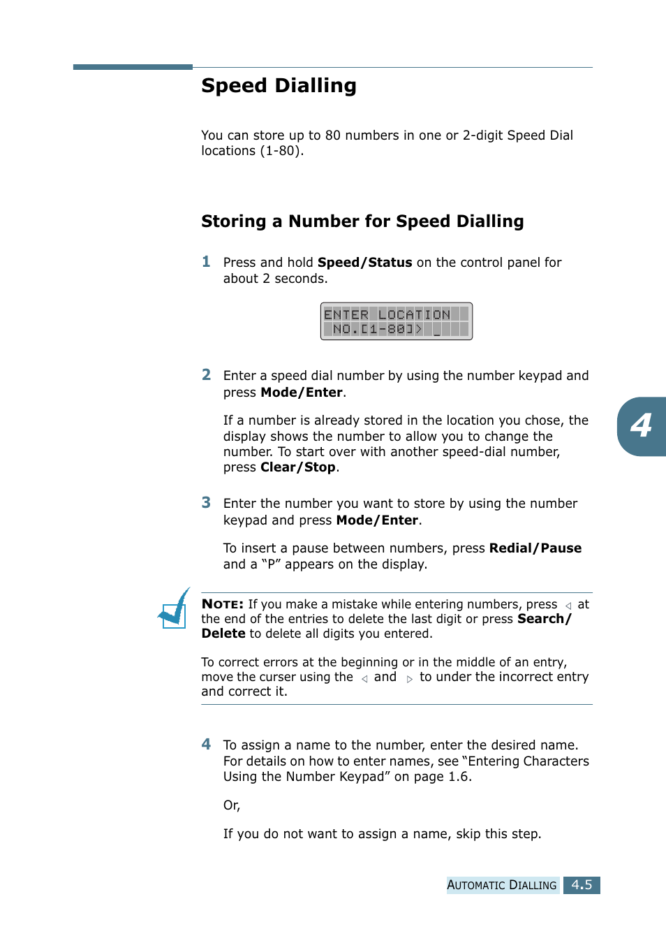 Speed dialling, Storing a number for speed dialling | Ricoh 4016 Series User Manual | Page 158 / 192