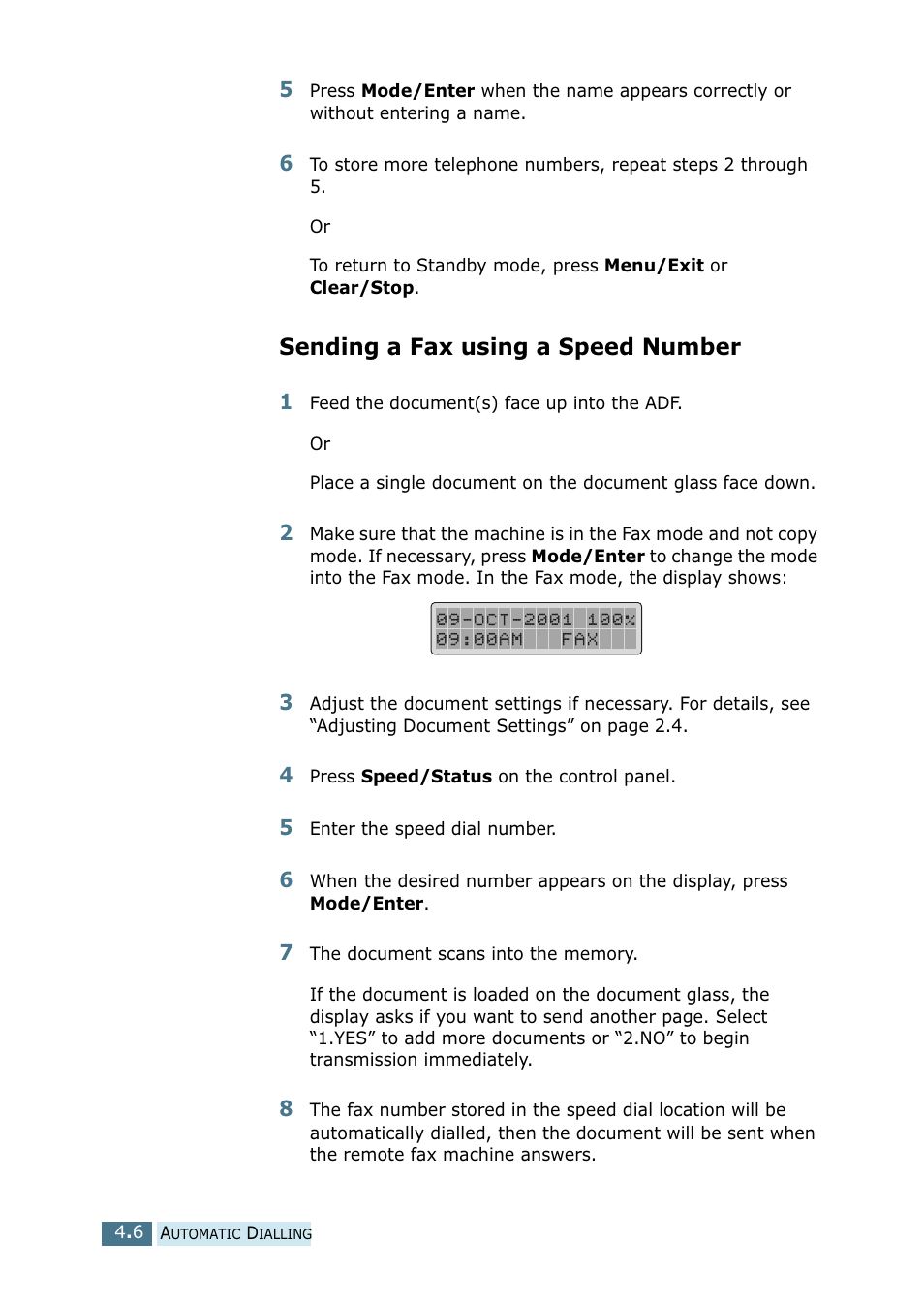 Sending a fax using a speed number | Ricoh 4016 Series User Manual | Page 159 / 192