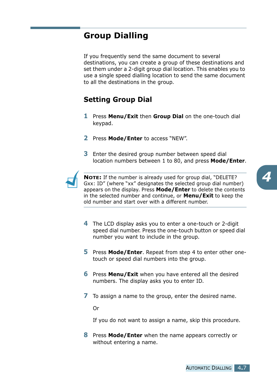 Group dialling, Setting group dial | Ricoh 4016 Series User Manual | Page 160 / 192